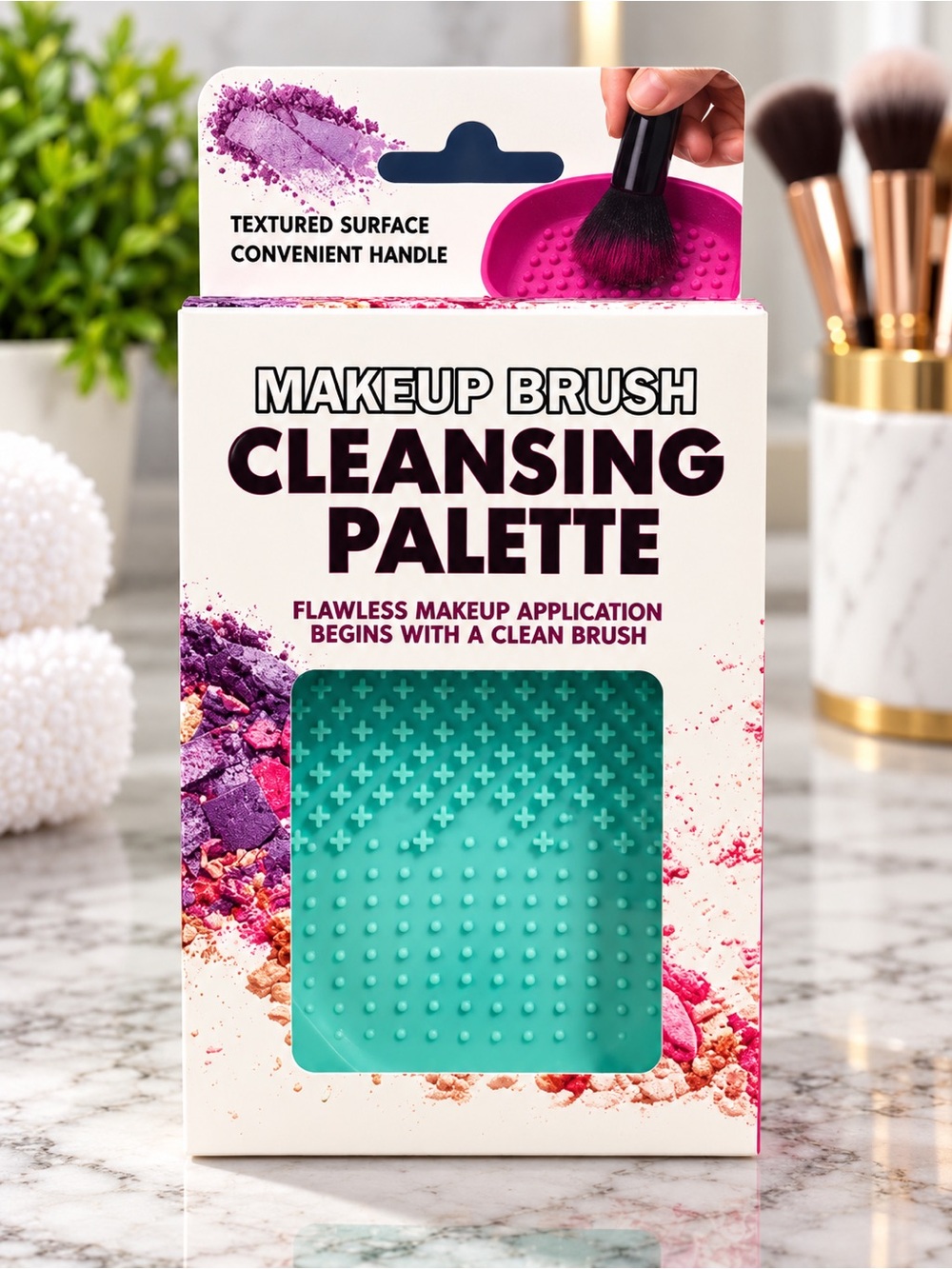 Makeup Brush Cleansing Palette - Teal